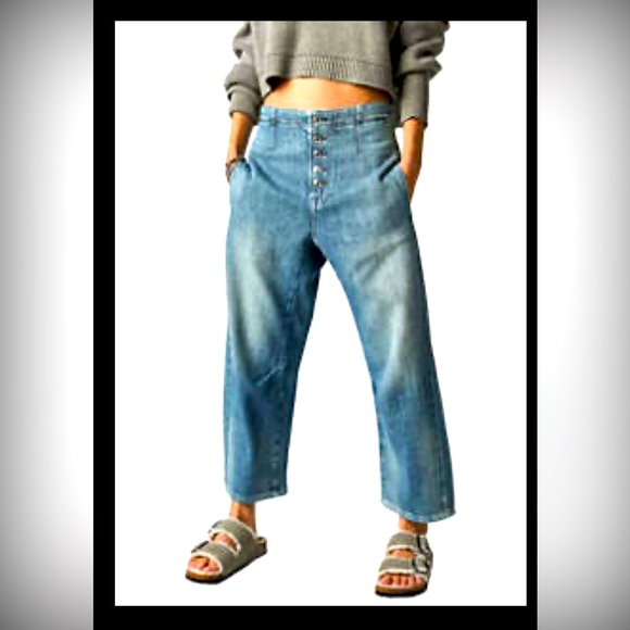 Free People Denim - Free People Blue Button-Fly Jeans